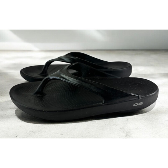 OOFOS OOlala Lightweight Comfort Thongs Flip Flop Sandals Black Women's Size 10 - Picture 15 of 15